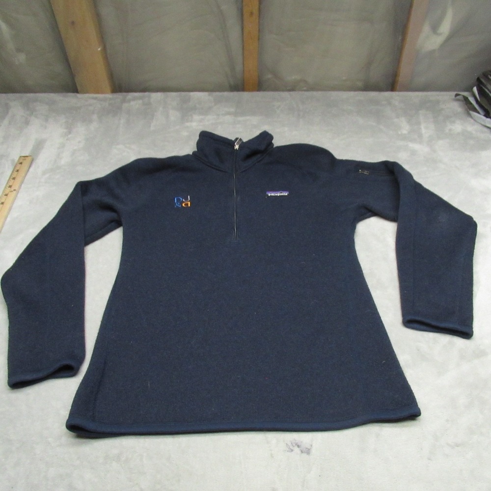 Patagonia Better Sweater‎ Womens Medium Blue 1/4 Zip Fleece Pullover LOGO